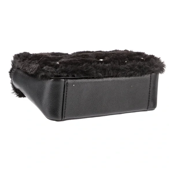 NWT Kate Spade Black Faux Fur Handle Crossbody Bag w/ Crystal Embellishments - Picture 5 of 16